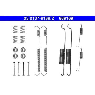 Billede af ATE 03.0137 9169.2 Tilbehørssæt, bremsebakker FIAT: Ducato I Panorama, Ladvogn/Chassis, CITROËN: C25 Bus, NISSAN: TERRANO 2