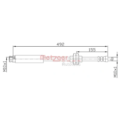 Billede af METZGER 4110476 Bremseslange 492 FIAT: Ducato III Ladvogn / Chassis