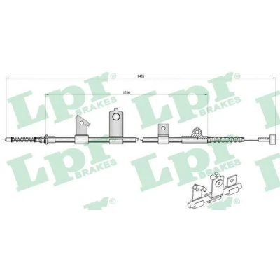 Billede af LPR C0488B Håndbremsekabel 1410/1200 Tromlebremse NISSAN: MICRA 2