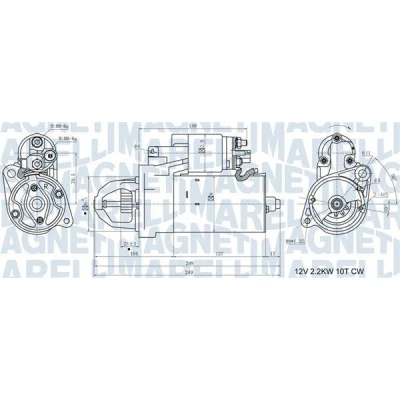 Billede af MAGNETI MARELLI 063721411010 Starter 12 2,2 10 AUDI: A4 B7 Avant, A6 C6 Sedan
