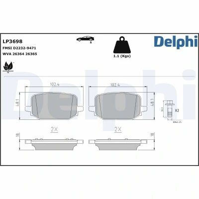 Billede af Bremseklodser DELPHI LP3698