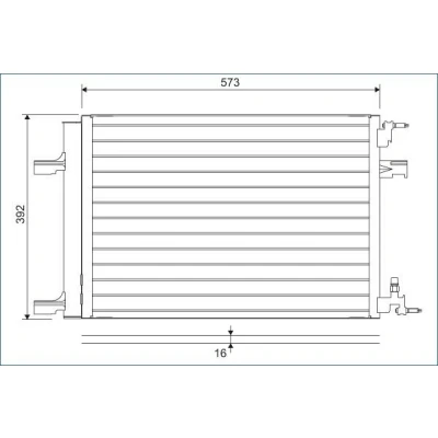 Billede af VALEO 814201 Kondensator uden tørrer Aluminium 392 R 134a CHEVROLET: Orlando, Cruze Hatchback, Sedan, OPEL: Astra J Zafira C Tourer