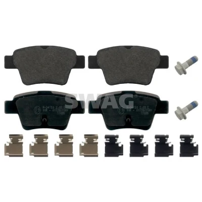 Billede af SWAG 62 91 6813 Bremseklodser bagaksel med befæstelsesmateriale PEUGEOT: 207 Hatchback, SW, 307 CITROËN: C4 II I Hatchback