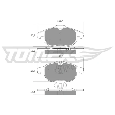 Billede af TOMEX brakes TX 13 04 Bremseklodser foraksel Forberedt til slidindikator OPEL: Vectra C Caravan, Zafira B, Astra H Hatchback, SAAB: 9 3 Stationcar