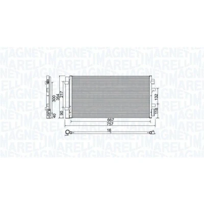 Billede af MAGNETI MARELLI 350203762000 Kondensator med tørrer 667x354x16 354 667 16 RENAULT: MEGANE 3 Grandtour, GRAND SCENIC 3, Coupe