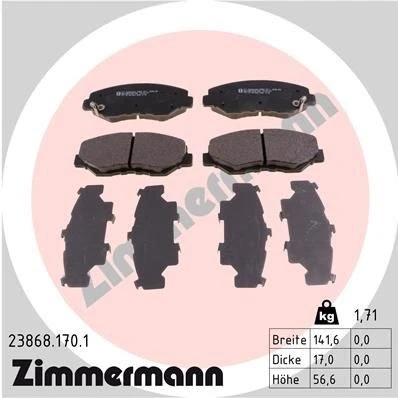 Billede af ZIMMERMANN 23868.170.1 Bremseklodser med akustisk advarsel for slid Billede svarer til leveringsomfang HONDA: CIVIC 10, CR V 2, 10 Stufenheck