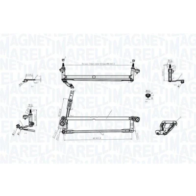 Billede af MAGNETI MARELLI 085570177010 Vinduesvisker Trækstang til venstrestyrede biler foran VOLKSWAGEN: Golf 6, 5