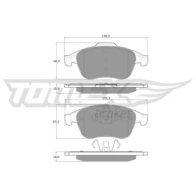 Billede af TOMEX brakes TX 16 65 Bremseklodser foraksel RENAULT: GRAND SCENIC 3, Clio 4, 3
