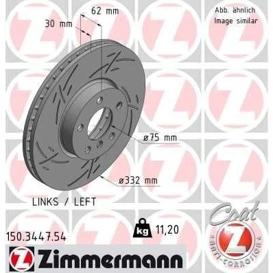 Billede af ZIMMERMANN BLACK Z 150.3447.54 Bremseskiver 332 30 6/5 5 120 indvendigt ventileret, opslidset coatet højkarboniseret BMW: X5, X6
