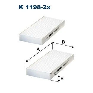 Billede af FILTRON K 1198 2x Kabinefilter Partikelfilter 225 112 30 HONDA: CIVIC 7 Hatchback, FR V, CR V 2