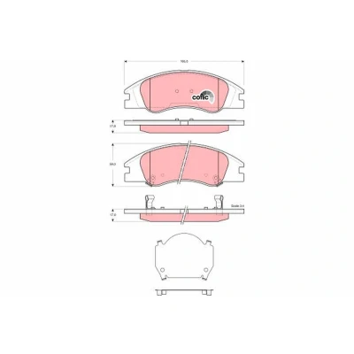 Billede af TRW COTEC GDB3367 Bremseklodser med akustisk advarsel for slid tilbehør KIA: Cerato Hatchback