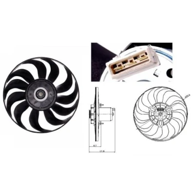 Billede af NRF 47641 Køleventilator 303 12 110 uden kølerventilatorramme (karm) VOLKSWAGEN: GOLF 3
