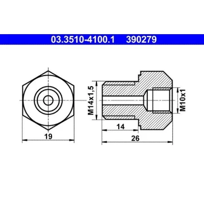 Billede af ATE 03.3510 4100.1 Adapter, bremserør
