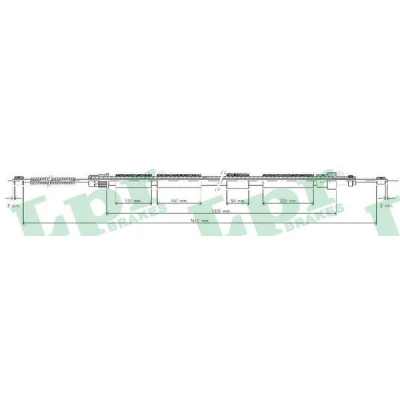 Billede af LPR C0618B Håndbremsekabel 1655/1345 Tromlebremse PEUGEOT: 306 Hatchback