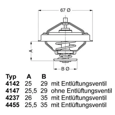 Billede af WAHLER 4455.80D Termostat 80 VOLKSWAGEN: Golf 4, 5, Transporter AUDI: A3 Sportback, Hatchback, TT Roadster