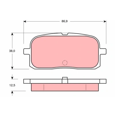 Billede af TRW GDB3225 Bremseklodser Ikke forberedt til slidindikator TOYOTA: Corolla VI Liftback, Starlet IV Hatchback
