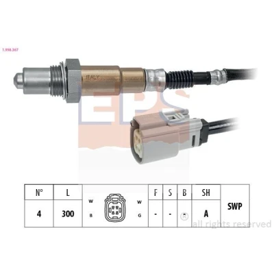 Billede af EPS 1.998.367 Lambdasonde Made in Italy OE Equivalent opvarmet, pladesonde, Gevind, forsmurt FORD: FIESTA 6, 6 Van