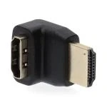 Billede af HDMI Adapter Stik Hun Guldplateret Angled Right ABS Sort 1 stk. Plastikpose
