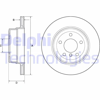 Billede af DELPHI BG4695C Bremseskiver 320 20 5 ventileret coatet højkarboniseret uden hjullejer, ABS sensorring BMW: Touring, Sedan