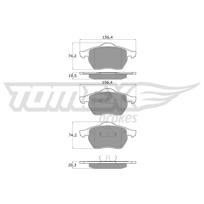 Billede af TOMEX brakes TX 10 94 Bremseklodser foraksel FORD: Galaxy Mk1 MPV, VOLKSWAGEN: Sharan I