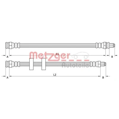 Billede af METZGER 4110995 Bremseslange 334, 320 M12 x 1