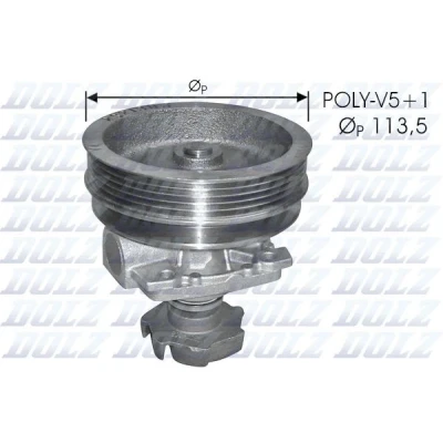 Billede af DOLZ S218 Vandpumpe med remskive 113,5 uden hus FIAT: Uno Hatchback, RITMO 1