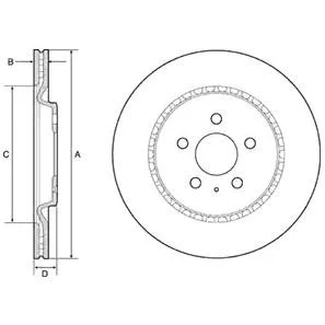 Billede af DELPHI BG4643C Bremseskiver 330 22 5 ventileret coatet højkarboniseret uden hjullejer, ABS sensorring AUDI: A6 C7 Avant, Q7, A4 B8 Avant