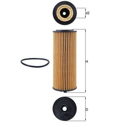 Billede af MAHLE ORIGINAL OX 1162D Oliefilter Filterindsats MERCEDES BENZ: C klasse T modell, E Sedan, AUDI: A5 B8 Sportback, Q5