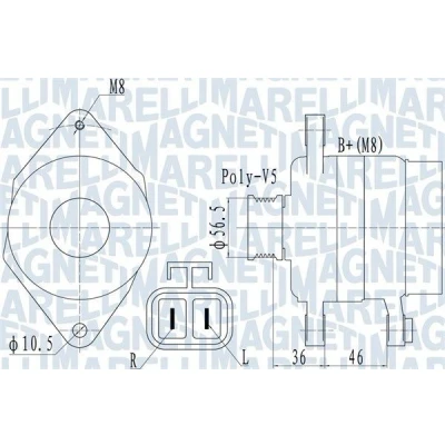 Billede af MAGNETI MARELLI 063732128010 Generator 14V 70A HYUNDAI: i10 I, i20 I Hatchback