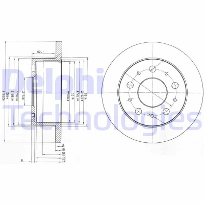 Billede af DELPHI BG3923 Bremseskiver 280 16 5 fuldstændigt olieret ubehandlet uden hjullejer, ABS sensorring FIAT: Ducato III Ladvogn / Chassis