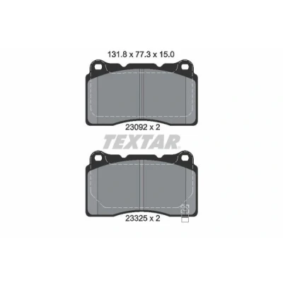 Billede af TEXTAR 2309204 Bremseklodser med akustisk advarsel for slid HONDA: CIVIC 9, MITSUBISHI: Lancer 8 Limousine, 7 Limousine