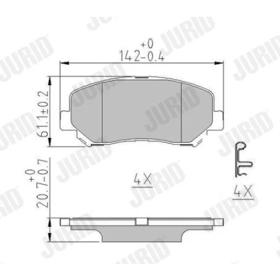 Billede af JURID 573787J Bremseklodser med akustisk advarsel for slid JEEP: Cherokee V
