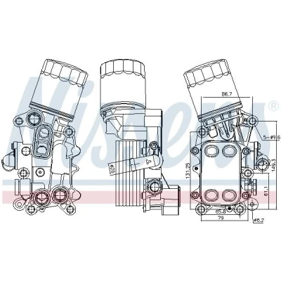 Billede af NISSENS 91311 Olieradiator med oliefilterhus filter VOLKSWAGEN: Polo V Hatchback, SEAT: Ibiza 4 ST,