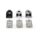Billede af RJ45 stik Pass Through Fast/strenget FTP CAT6 Lige Guldplateret 10 stk. PVC Grå Box