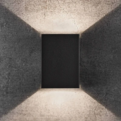Billede af Fold udendørs LED væglampe, 10 x 15 cm, sort
