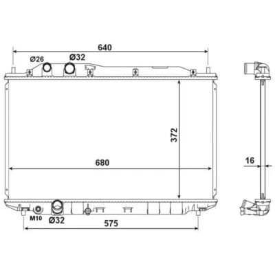 Billede af NRF 53534 Radiator Aluminium 678 375 16 Loddet køleripper
