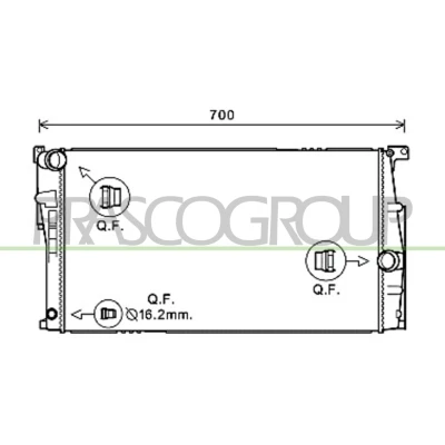 Billede af PRASCO BM028R006 Radiator Aluminium 600mm 338mm 32mm med lynkobling Loddet køleripper BMW: 1 Hatchback, 3 GT, Sedan