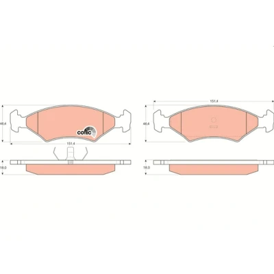 Billede af TRW COTEC GDB255 Bremseklodser Ikke forberedt til slidindikator FORD: Puma, Sierra Mk2 Hatchback, Sedan