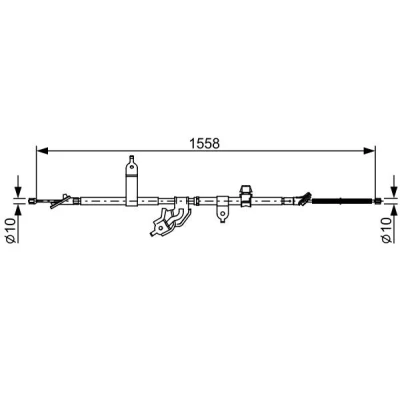 Billede af BOSCH 1 987 482 512 Håndbremsekabel 1558 TOYOTA: Yaris II Hatchback