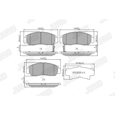 Billede af JURID 572449J Bremseklodser med akustisk advarsel for slid uden tilbehør HONDA: CIVIC 7 Hatchback, FR V, Stream I