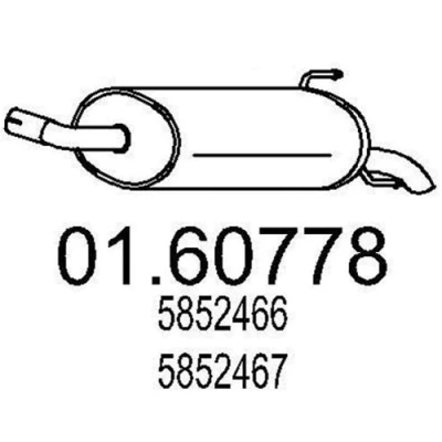 Billede af MTS 01.60778 Lydpotte 760mm OPEL: Astra H Hatchback, Caravan, Van