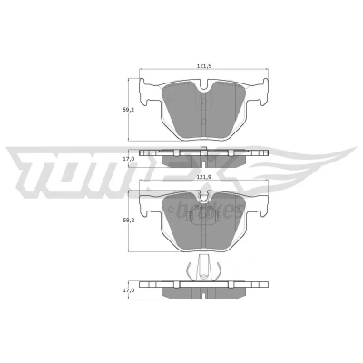 Billede af TOMEX brakes TX 15 24 Bremseklodser bagaksel Forberedt til slidindikator BMW: X5, X6