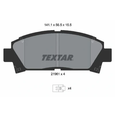 Billede af TEXTAR 2196102 Bremseklodser med akustisk advarsel for slid TOYOTA: MR2 II Coupe, Avensis I Stationcar, Liftback