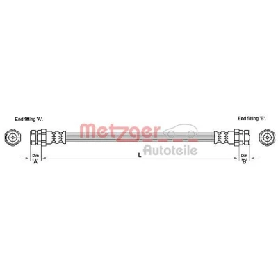 Billede af METZGER 4110244 Bremseslange 234 VOLKSWAGEN: Touran I