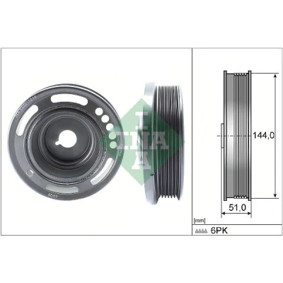 Billede af INA 544 0168 10 Remskive Krumtapaksel 144,00 OPEL: Insignia A Sedan, Sports Tourer, CHEVROLET: Aveo Hatchback