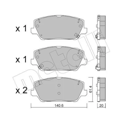Billede af METELLI 22 1241 0 Bremseklodser med akustisk advarsel for slid HYUNDAI: i30 III Hatchback, Kona SUV, Fastback, KIA: Optima / K5 Sportswagon