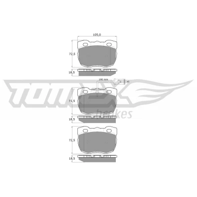 Billede af TOMEX brakes TX 16 23 Bremseklodser foraksel Inkl. slidadvarselskontakt LAND ROVER: Defender SUV, SUV Cabriolet, Discovery 1