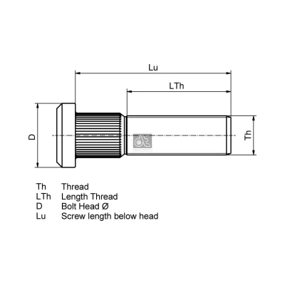 Billede af DT Spare Parts 2.65096 Hjulbolt M22 x 1,5 10.9