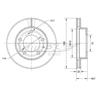 Billede af Bremseskive TOMEX Brakes TX 70