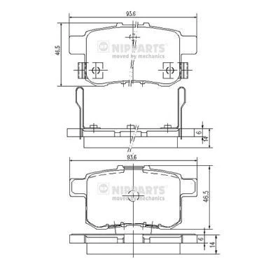 Billede af Bremseklodser NIPPARTS N3614020